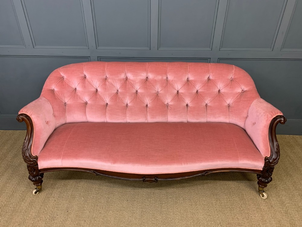 Large Victorian Carved Rosewood Settee View VI