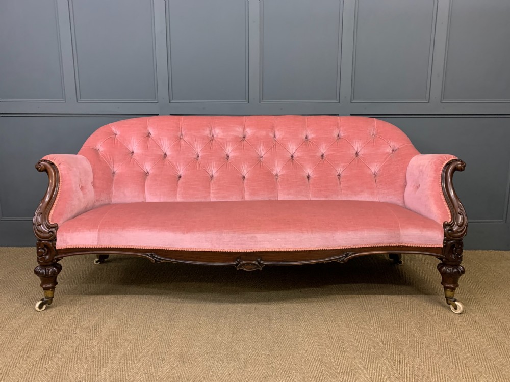Large Victorian Carved Rosewood Settee View VII