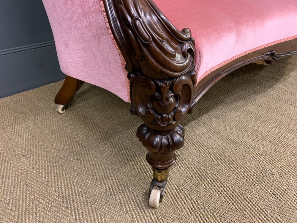 Large Victorian Carved Rosewood Settee View IX