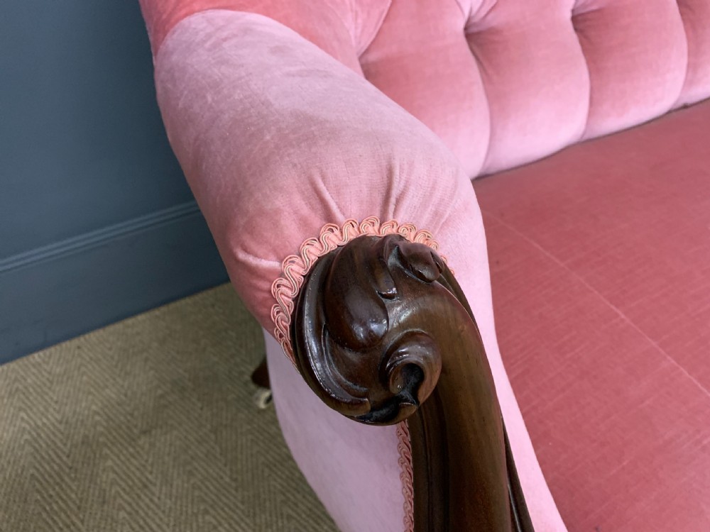 Large Victorian Carved Rosewood Settee View X
