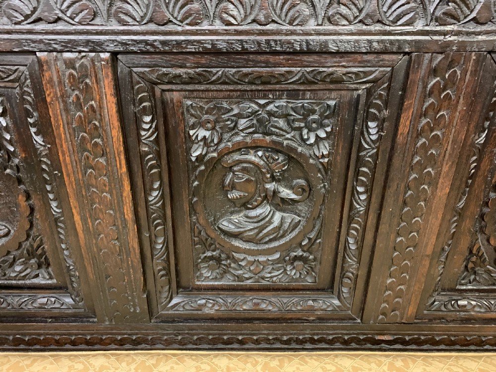 19th Century Carved Oak Bench View V