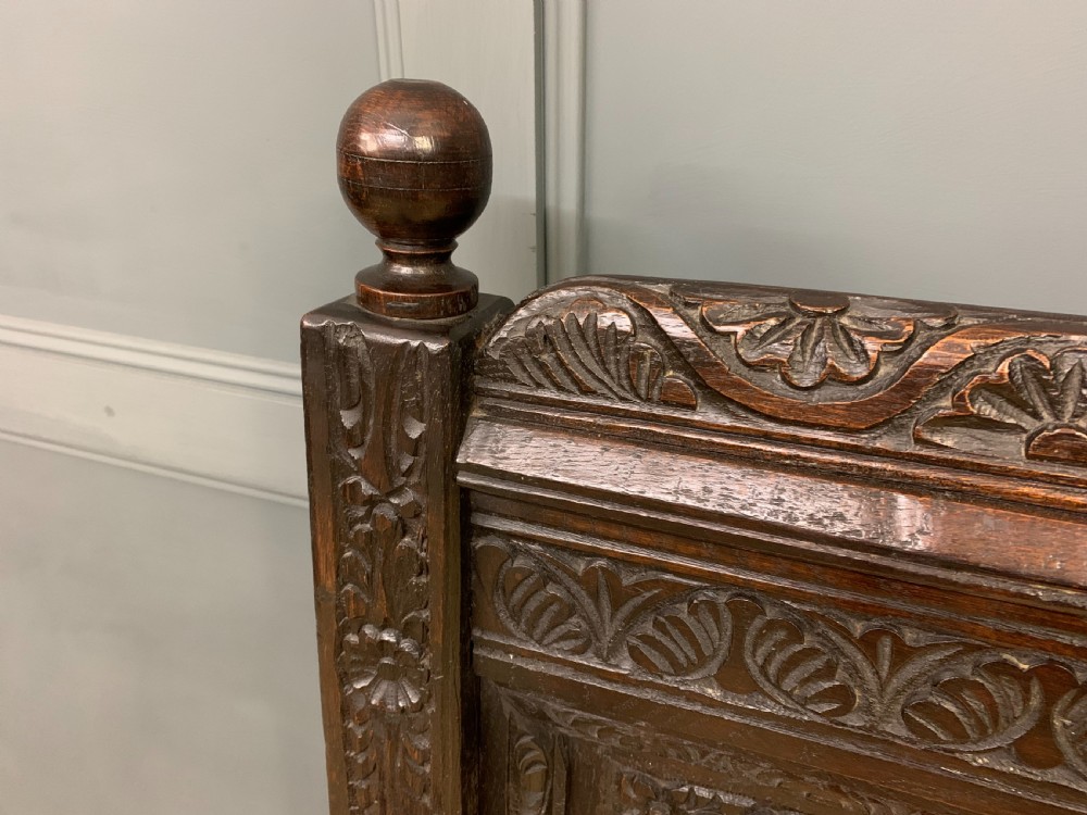 19th Century Carved Oak Bench View IX