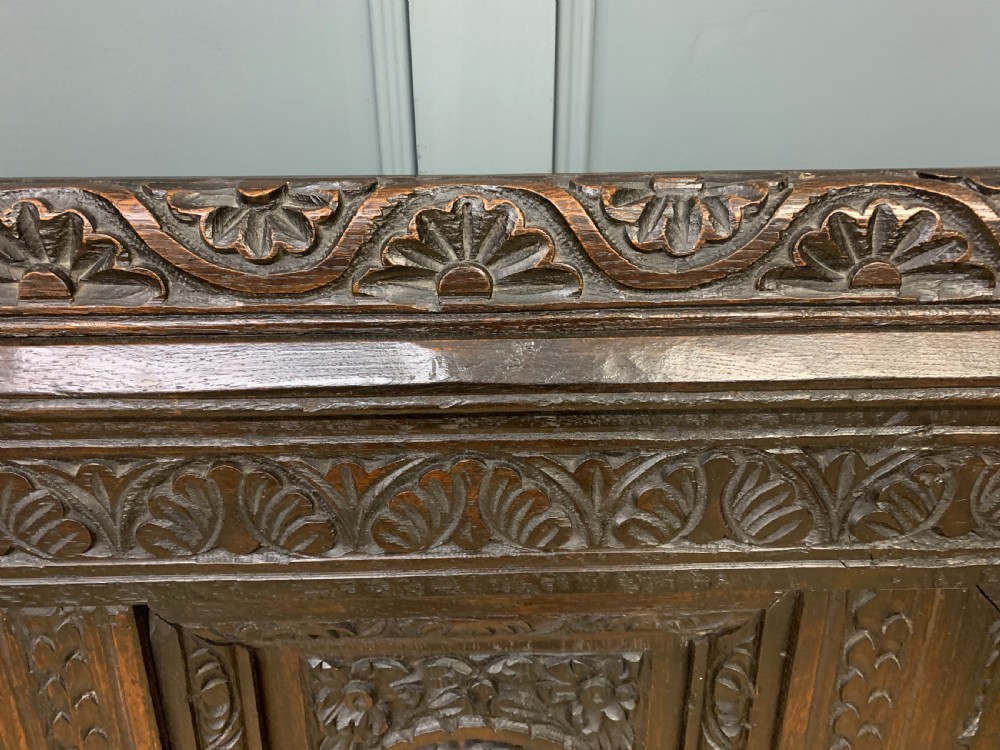 19th Century Carved Oak Bench View XI