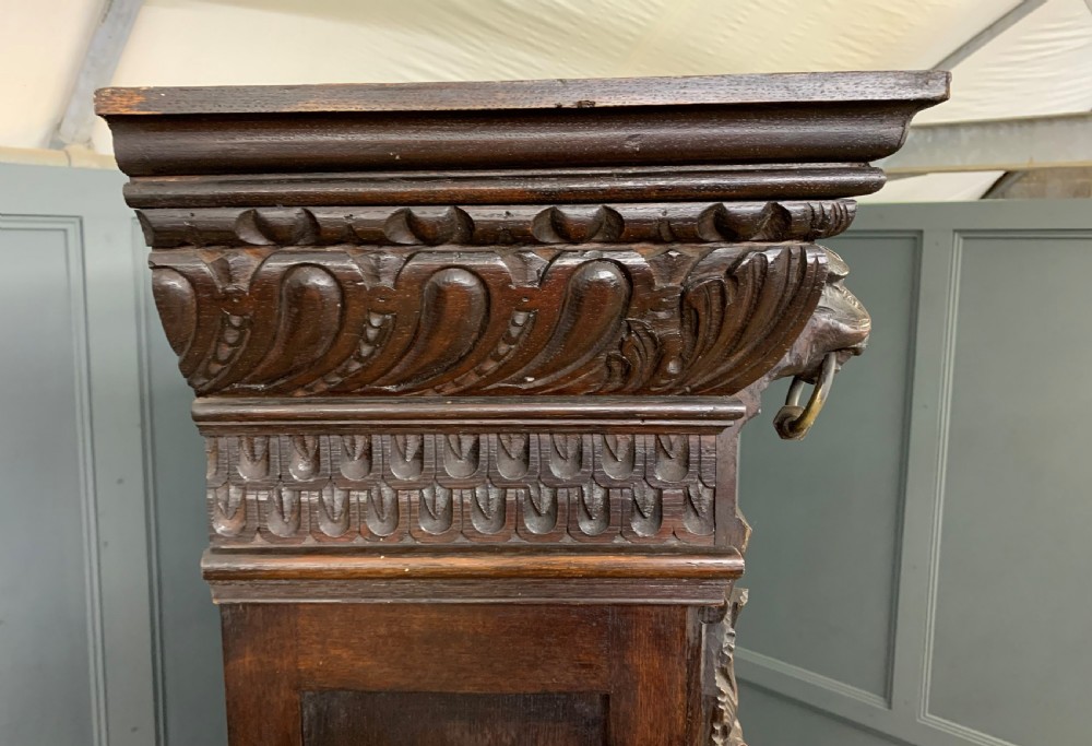 Imposing Carved Oak Bookcase View XIX