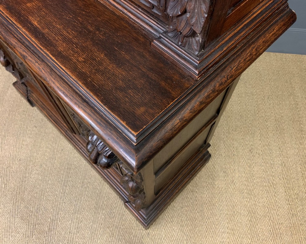 Imposing Carved Oak Bookcase View XXII