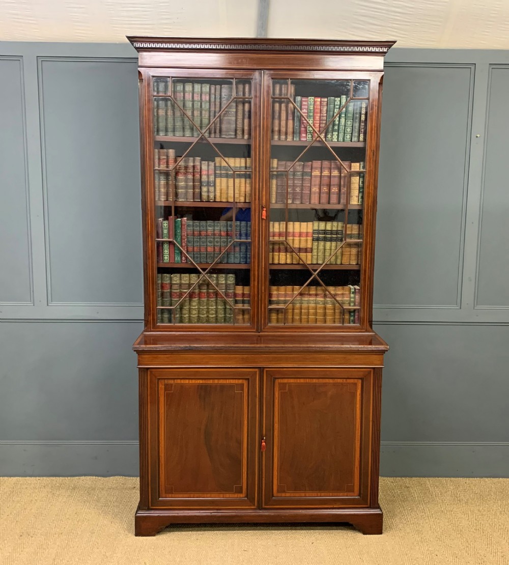 Edwardian Inlaid Mahogany Bookcase