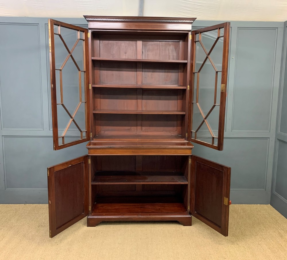 Edwardian Inlaid Mahogany Bookcase View VII