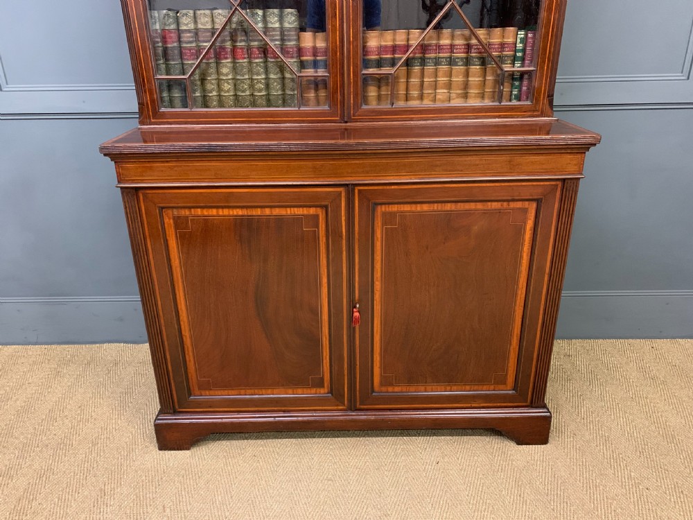 Edwardian Inlaid Mahogany Bookcase View VIII
