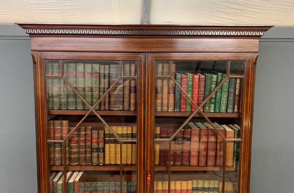 Edwardian Inlaid Mahogany Bookcase View XII