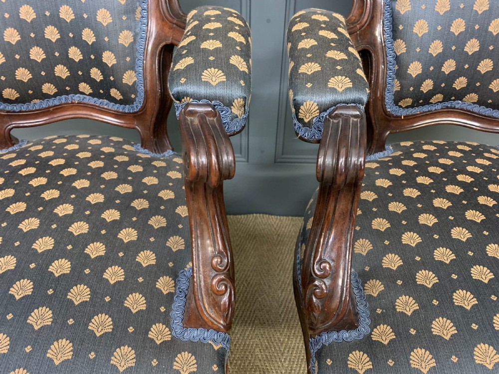 Pair of 19th Century French Rosewood Armchairs View II