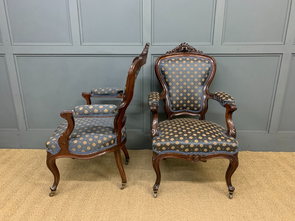 Pair of 19th Century French Rosewood Armchairs View III