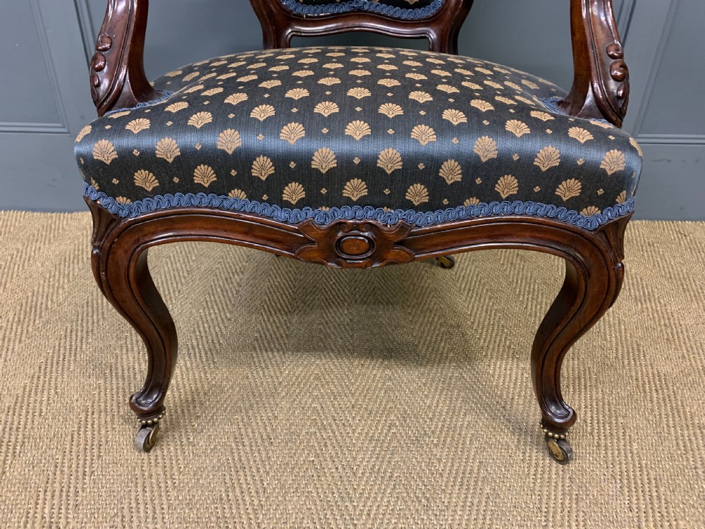 Pair of 19th Century French Rosewood Armchairs View X