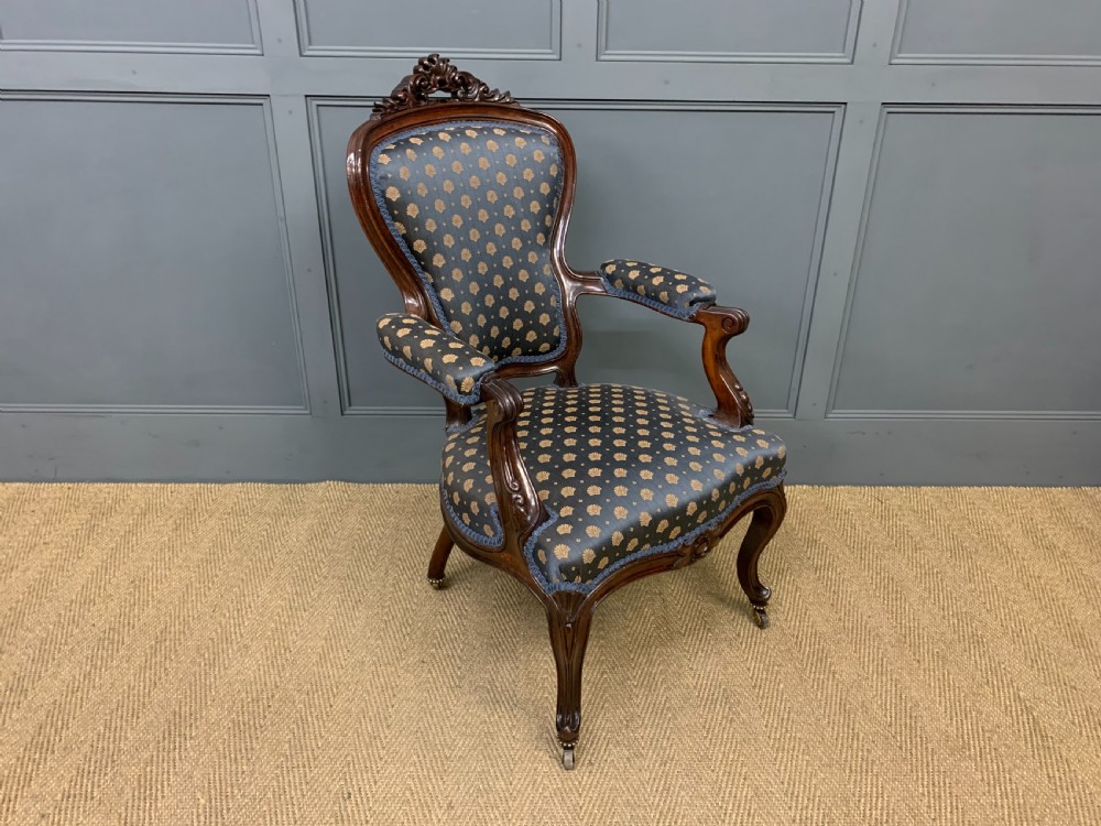 Pair of 19th Century French Rosewood Armchairs View XII