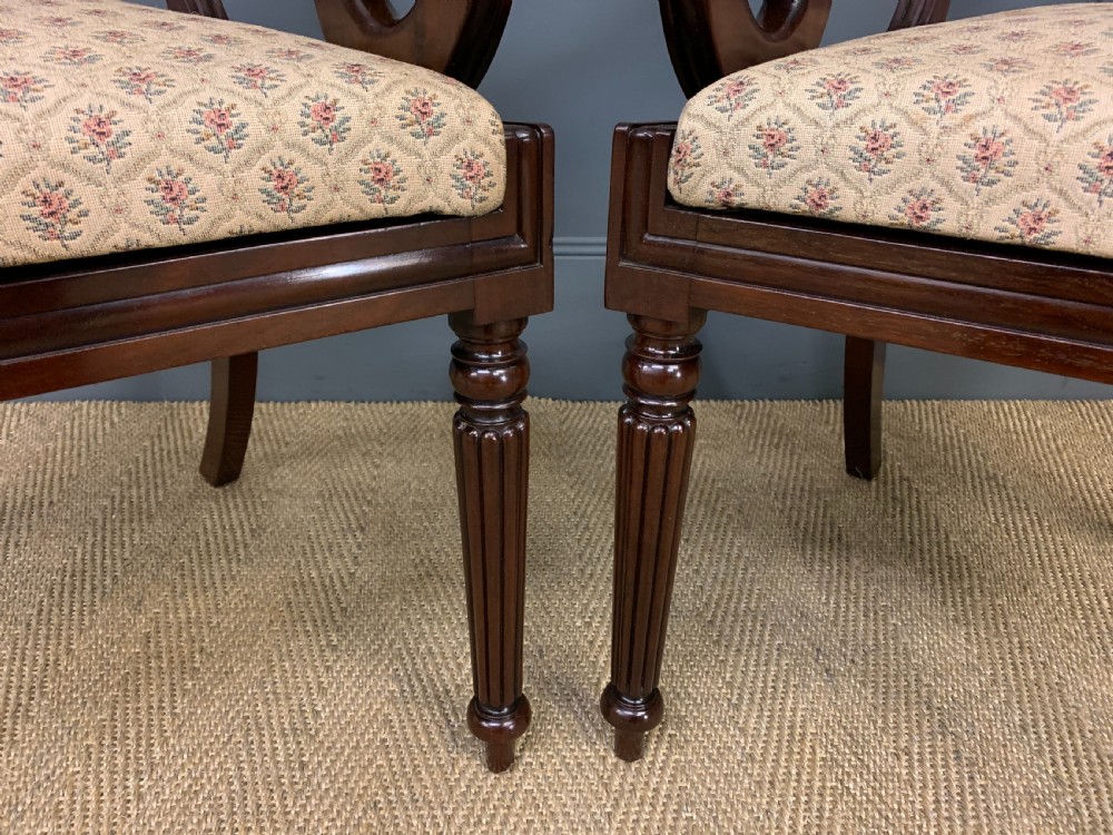 Pair of Regency Mahogany Scroll Armchairs View III
