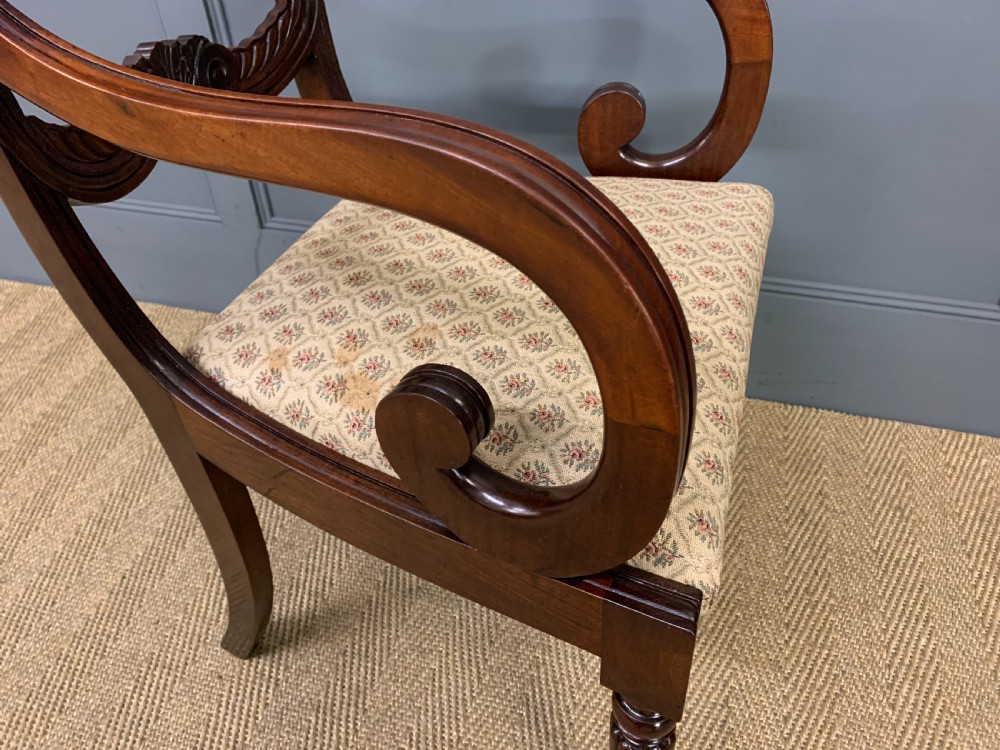 Pair of Regency Mahogany Scroll Armchairs View XVI