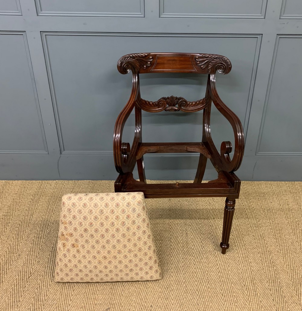 Pair of Regency Mahogany Scroll Armchairs View XVII