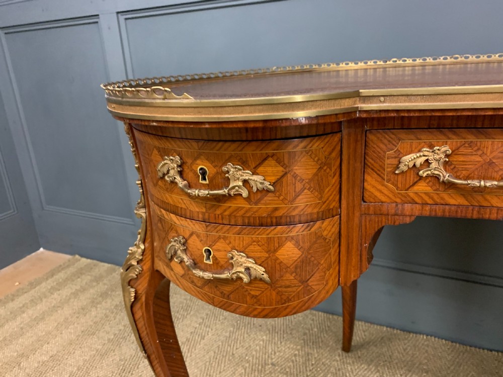 French Kingwood Parquetry Kidney Shaped Desk  View VIII