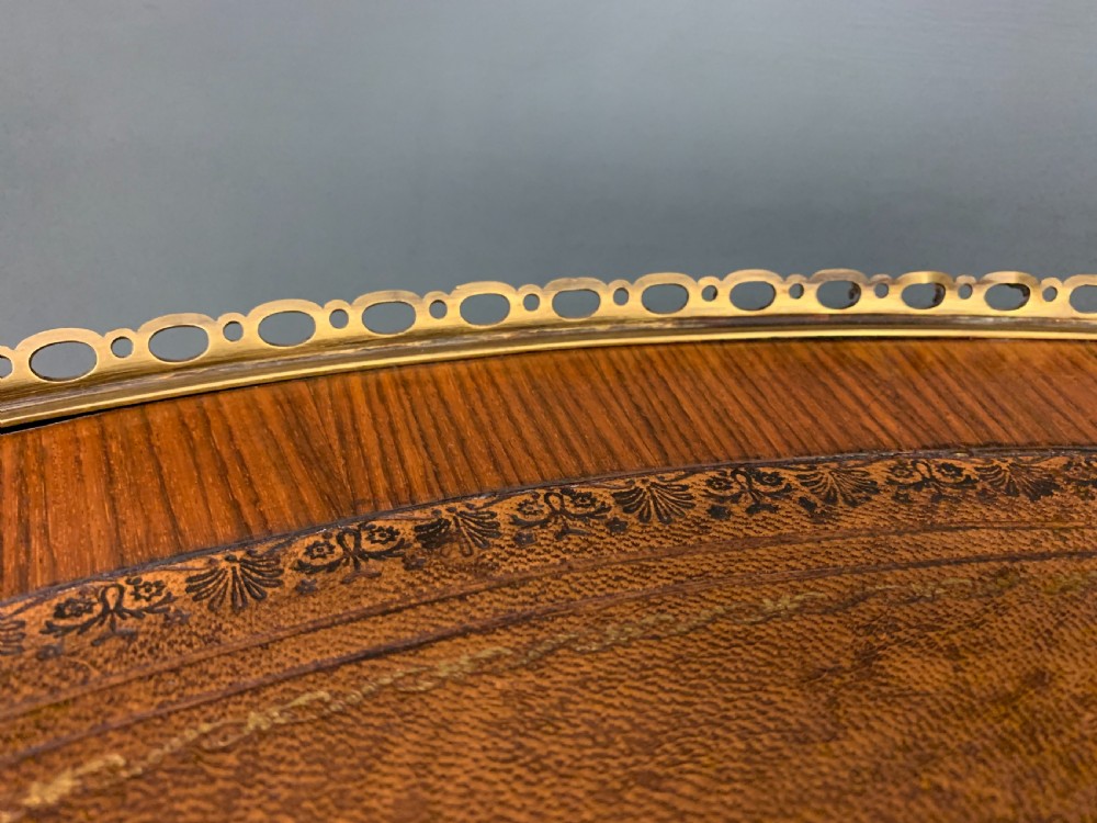 French Kingwood Parquetry Kidney Shaped Desk  View XII