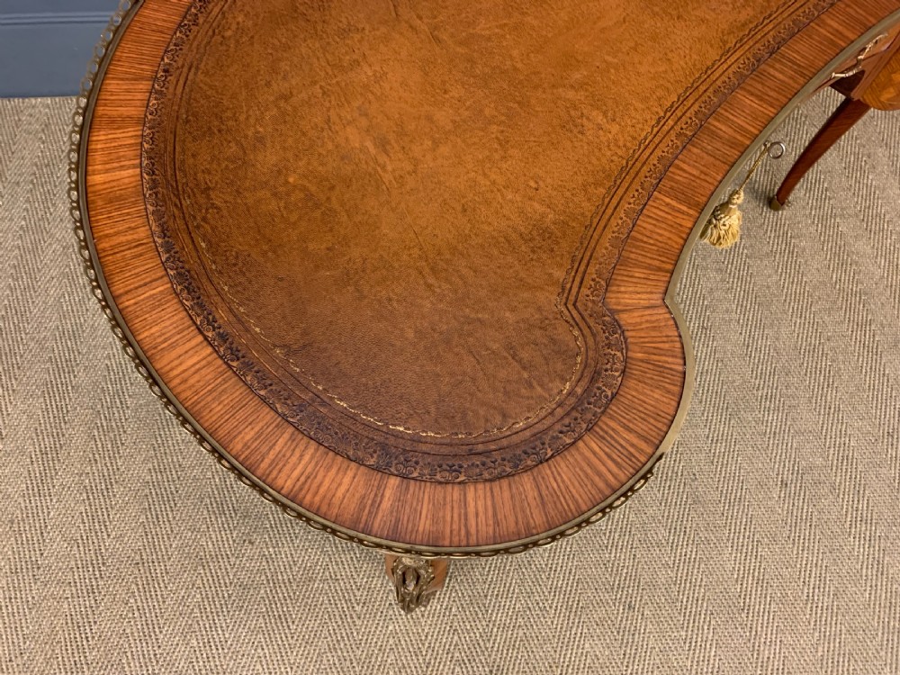 French Kingwood Parquetry Kidney Shaped Desk  View XIV