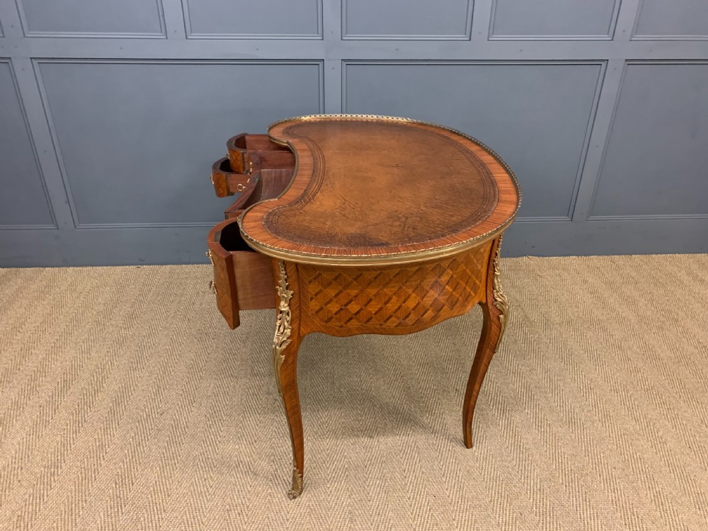 French Kingwood Parquetry Kidney Shaped Desk  View XVIII
