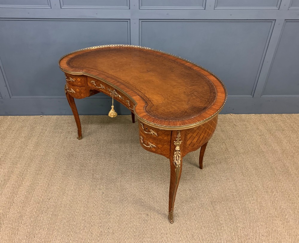 French Kingwood Parquetry Kidney Shaped Desk  View XIX