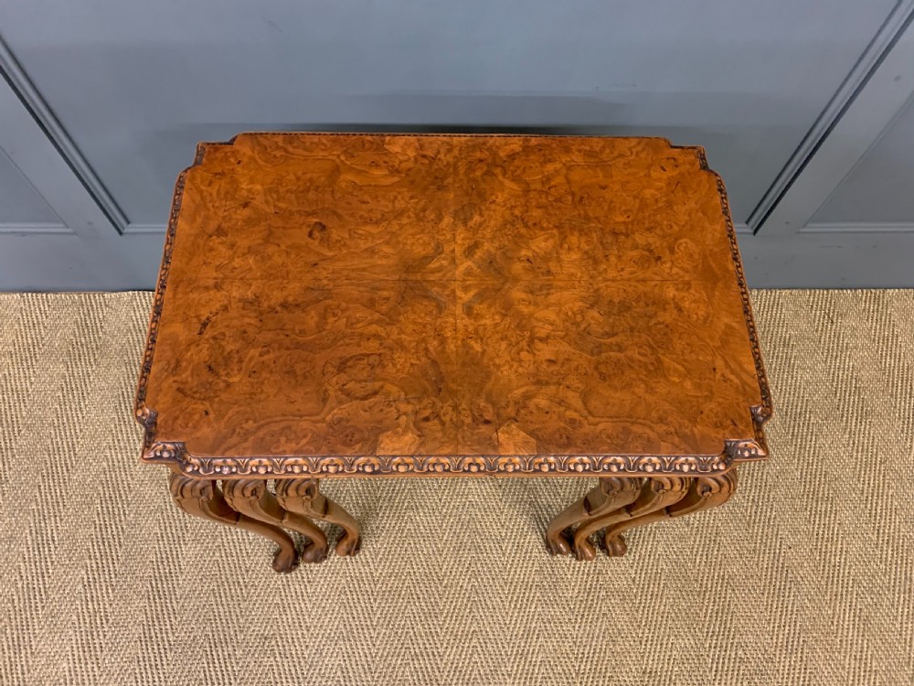 Nest of 3 Burr Walnut Tables View III