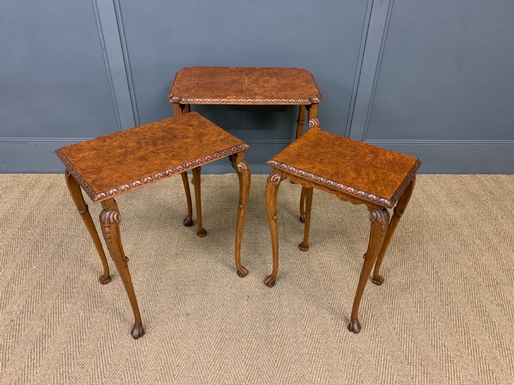 Nest of 3 Burr Walnut Tables View V
