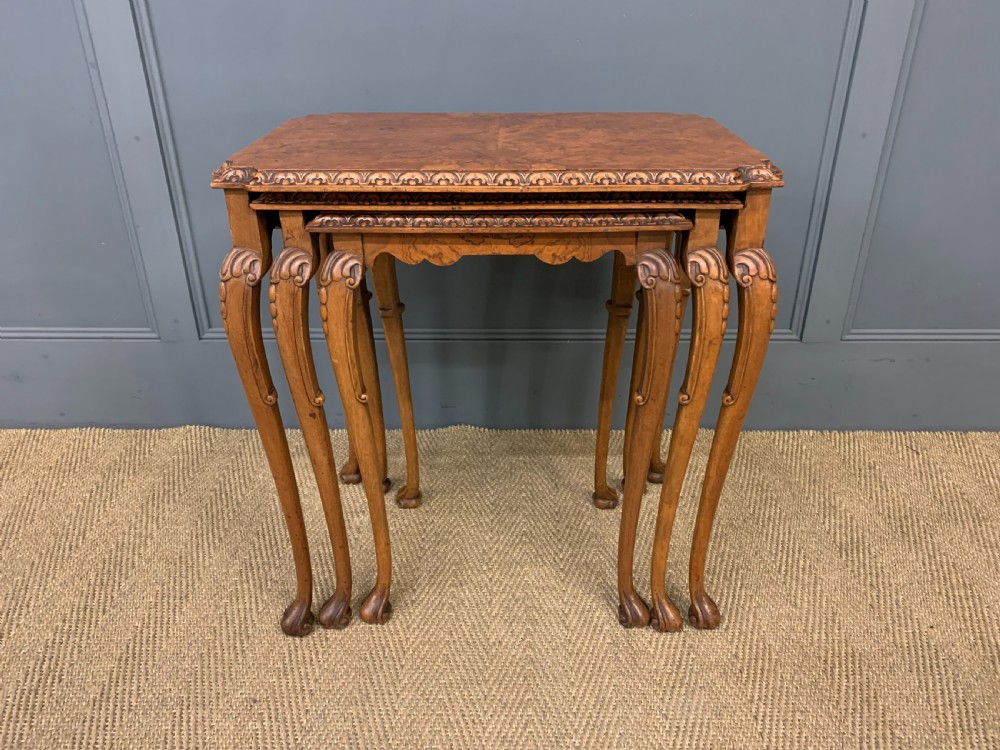 Nest of 3 Burr Walnut Tables View VI