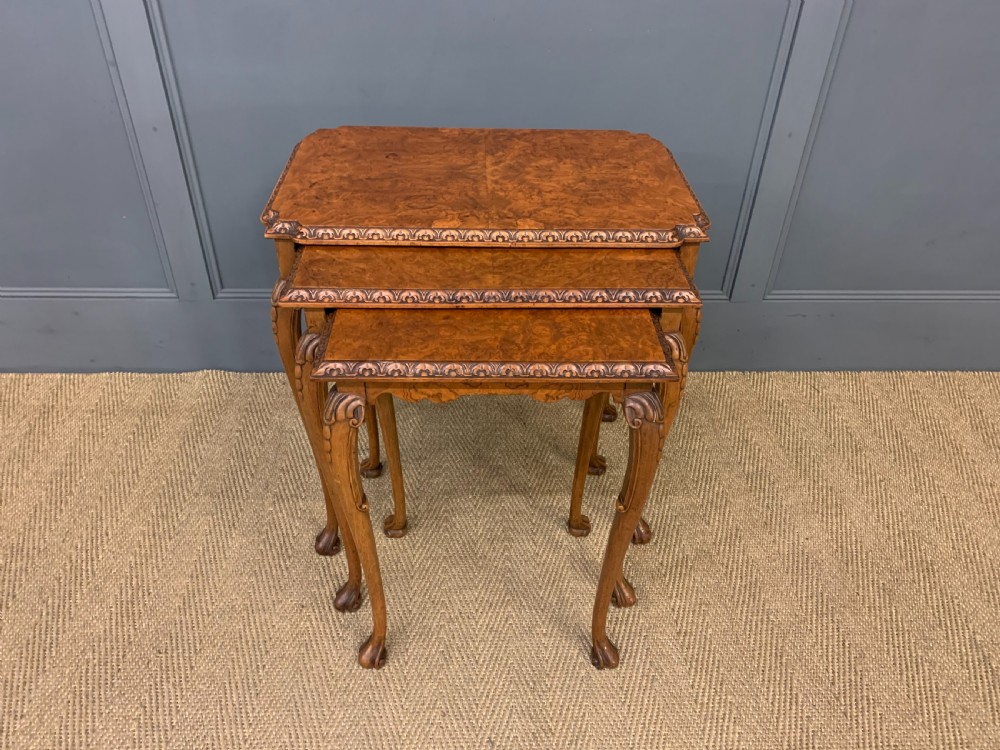 Nest of 3 Burr Walnut Tables View VIII