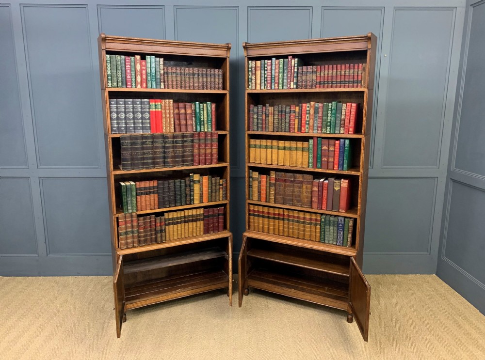 Pair of 6 Section Oak Stacking Bookcases View II