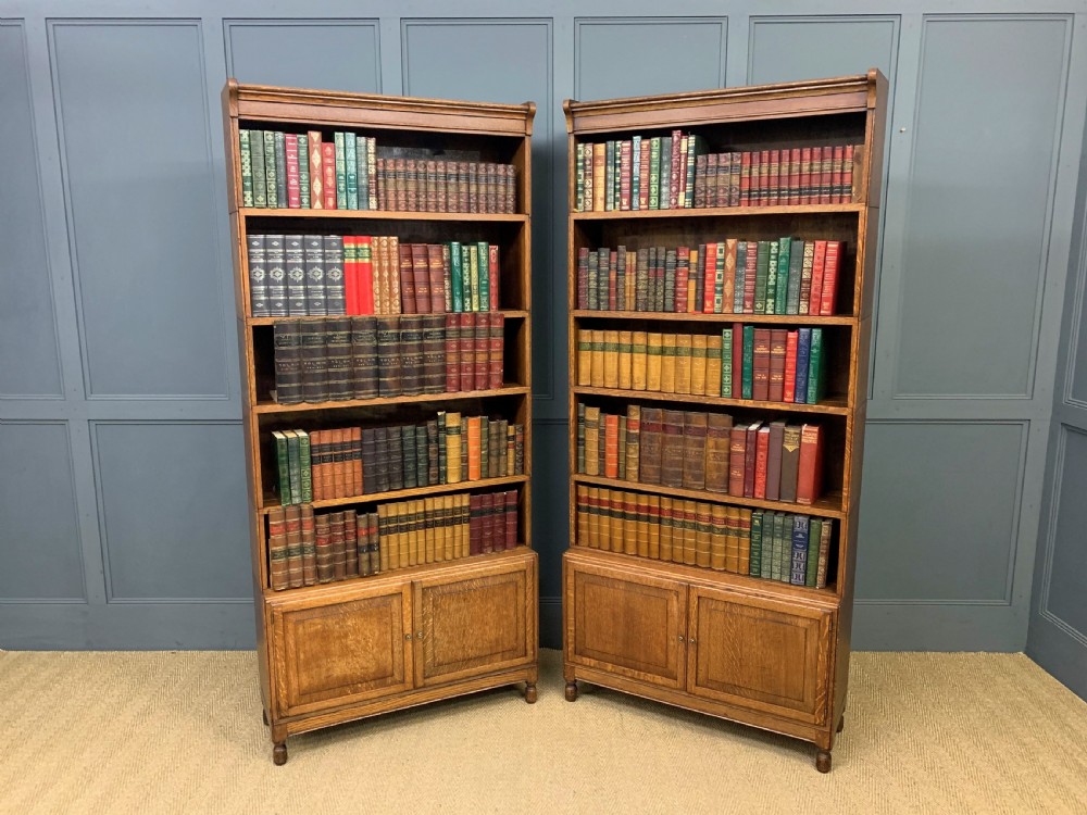 Pair of 6 Section Oak Stacking Bookcases View VII