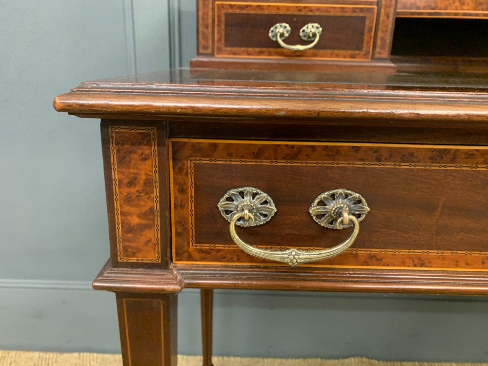 Inlaid Mahogany and Amboyna Writing Desk View II