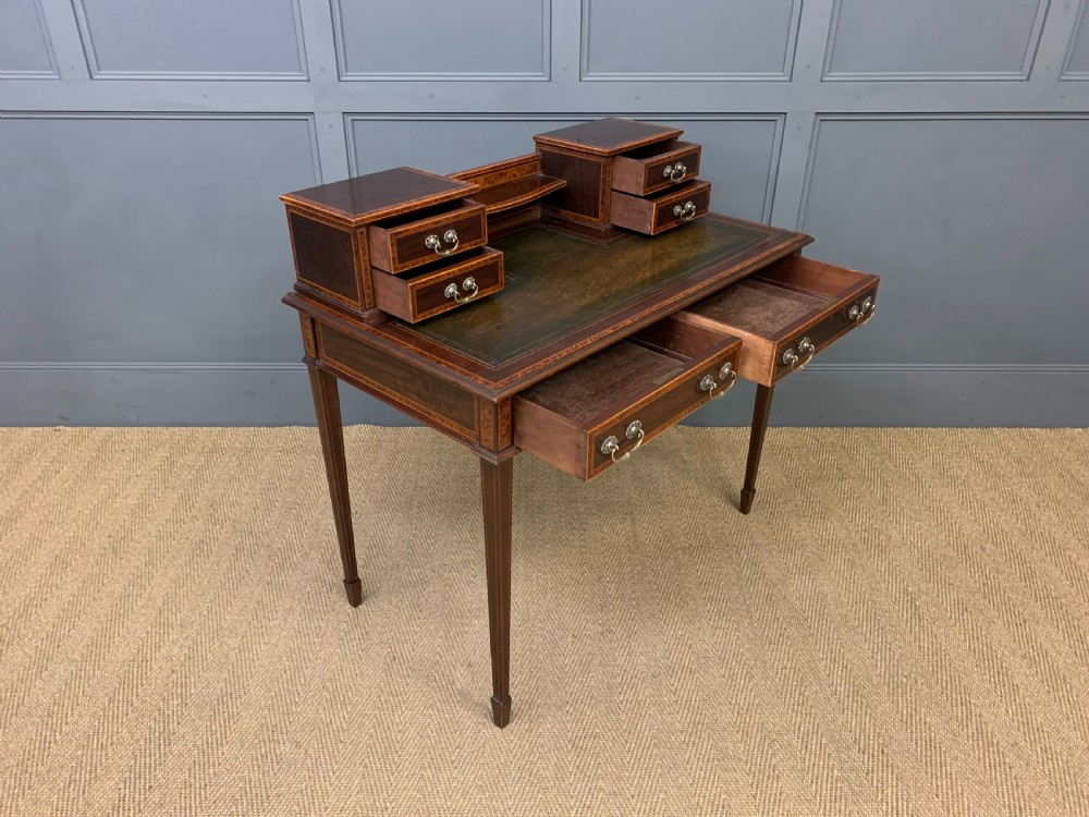Inlaid Mahogany and Amboyna Writing Desk View IV