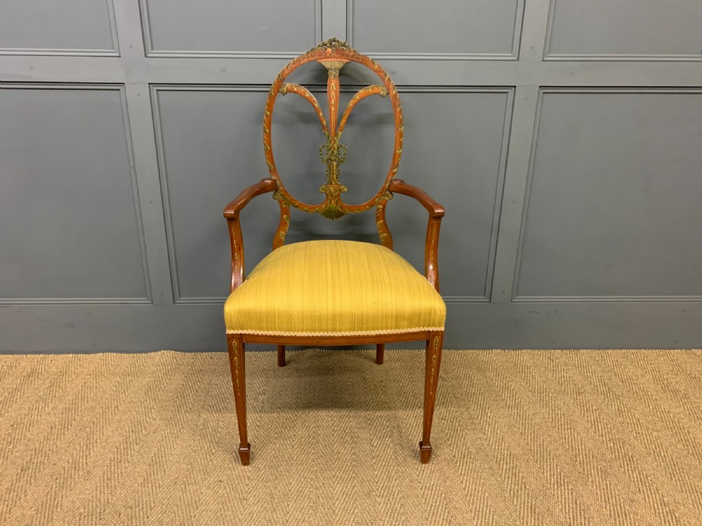Painted Satinwood Armchair by Jas Shoolbred View VI