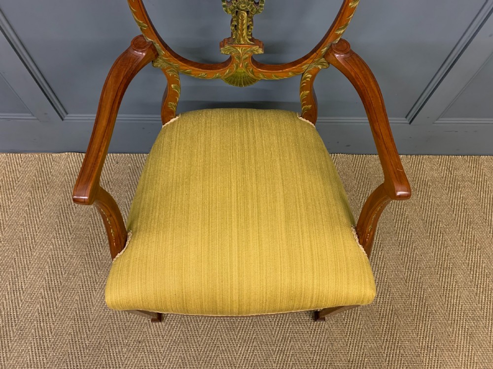 Painted Satinwood Armchair by Jas Shoolbred View VII