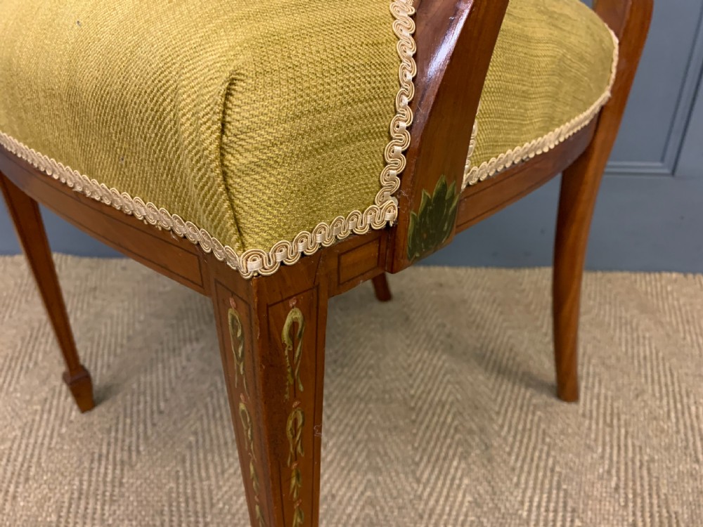 Painted Satinwood Armchair by Jas Shoolbred View XIV