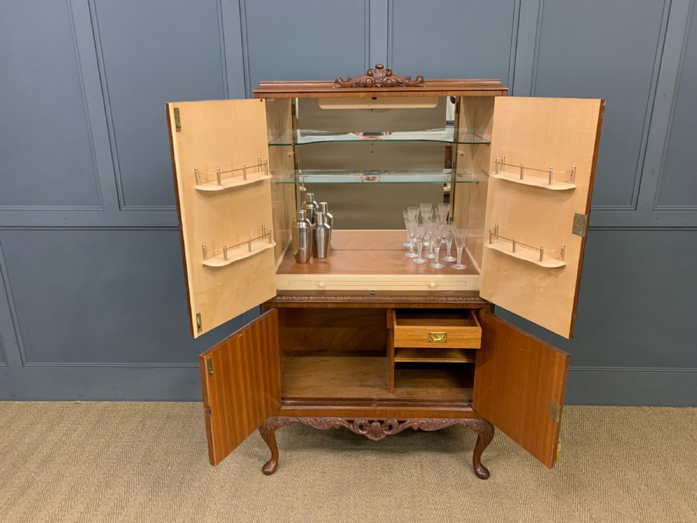 Burr Walnut Cocktail Cabinet  View IV