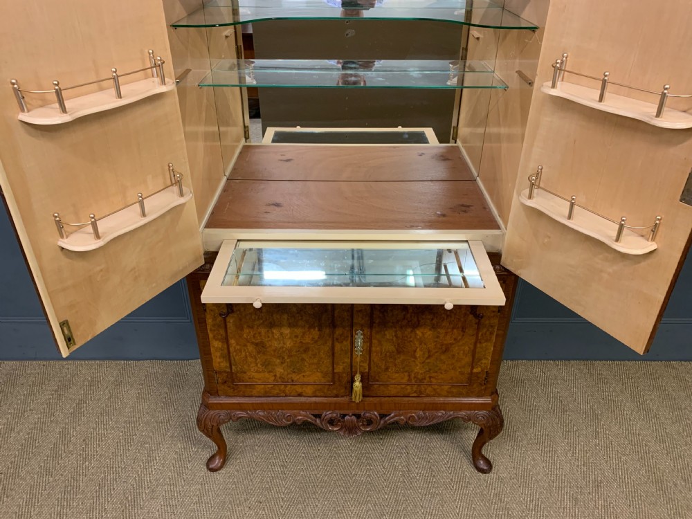 Burr Walnut Cocktail Cabinet  View XI
