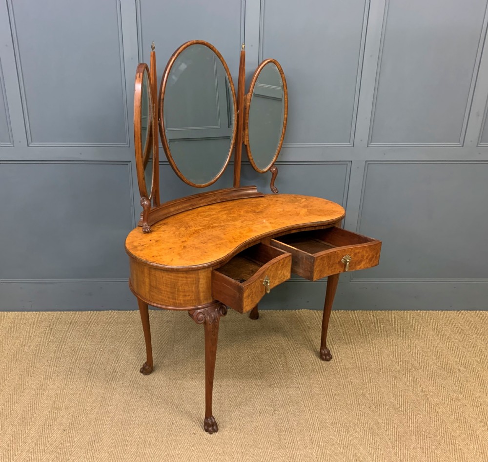 Kidney Shaped Burr Walnut Dressing Table View V