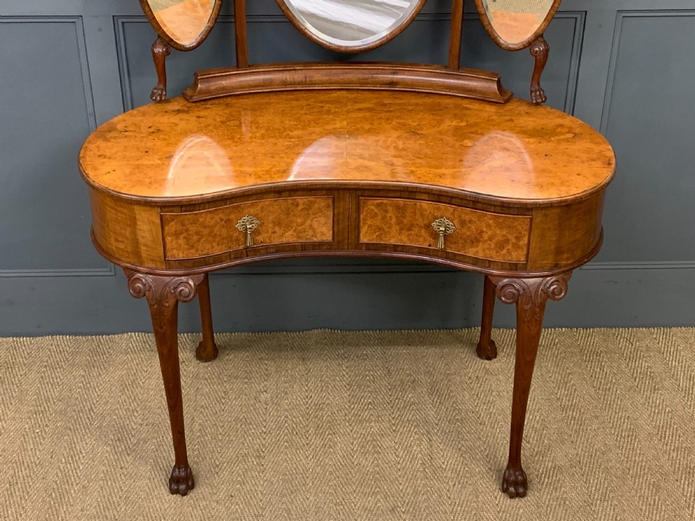 Kidney Shaped Burr Walnut Dressing Table View VII