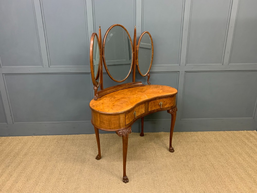 Kidney Shaped Burr Walnut Dressing Table View XII