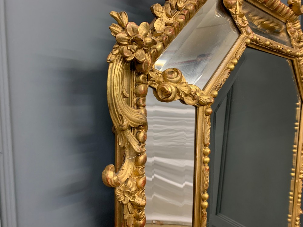 19th Century French Gilt Cushion Mirror View III