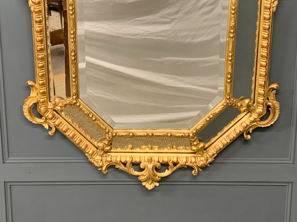 19th Century French Gilt Cushion Mirror View VI