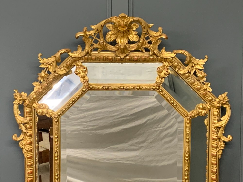 19th Century French Gilt Cushion Mirror View VII