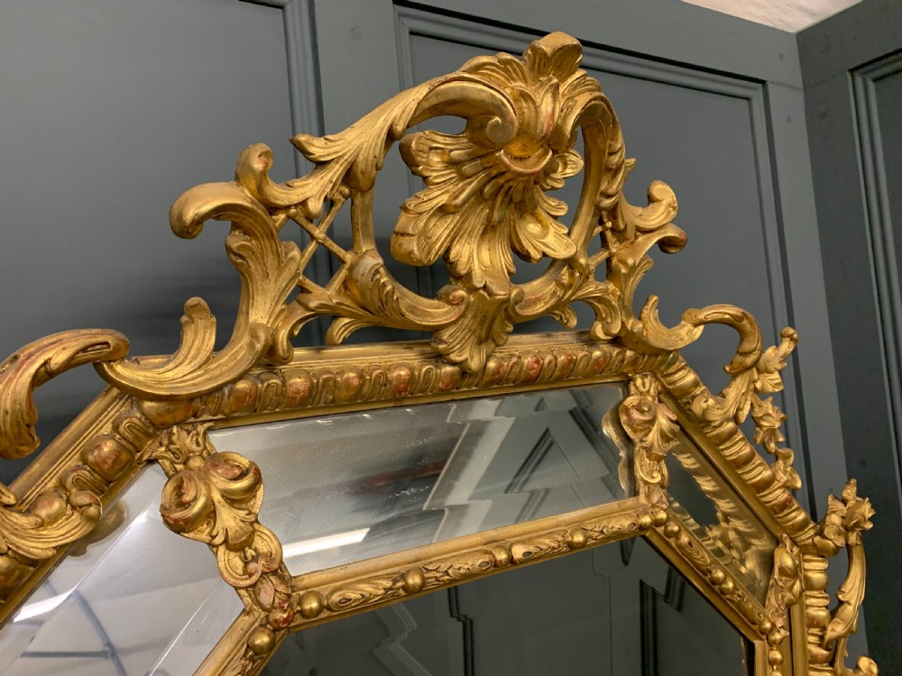 19th Century French Gilt Cushion Mirror View VIII
