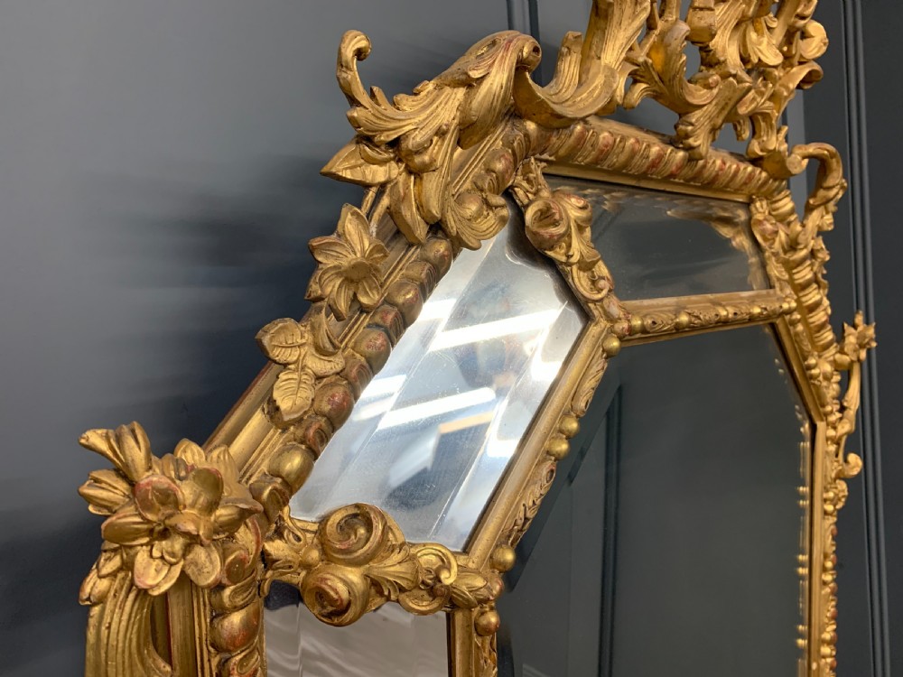 19th Century French Gilt Cushion Mirror View IX