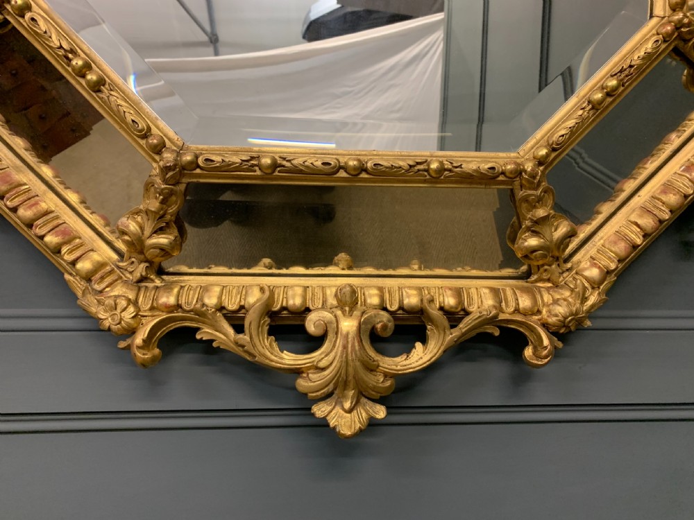 19th Century French Gilt Cushion Mirror View XI