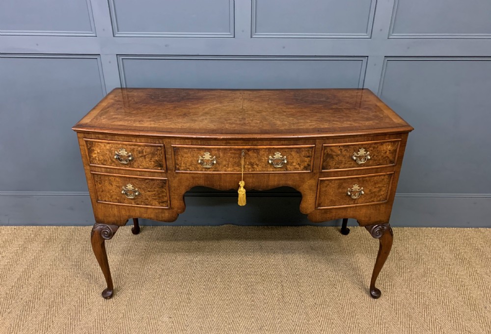 Bow Fronted Burr Walnut Table