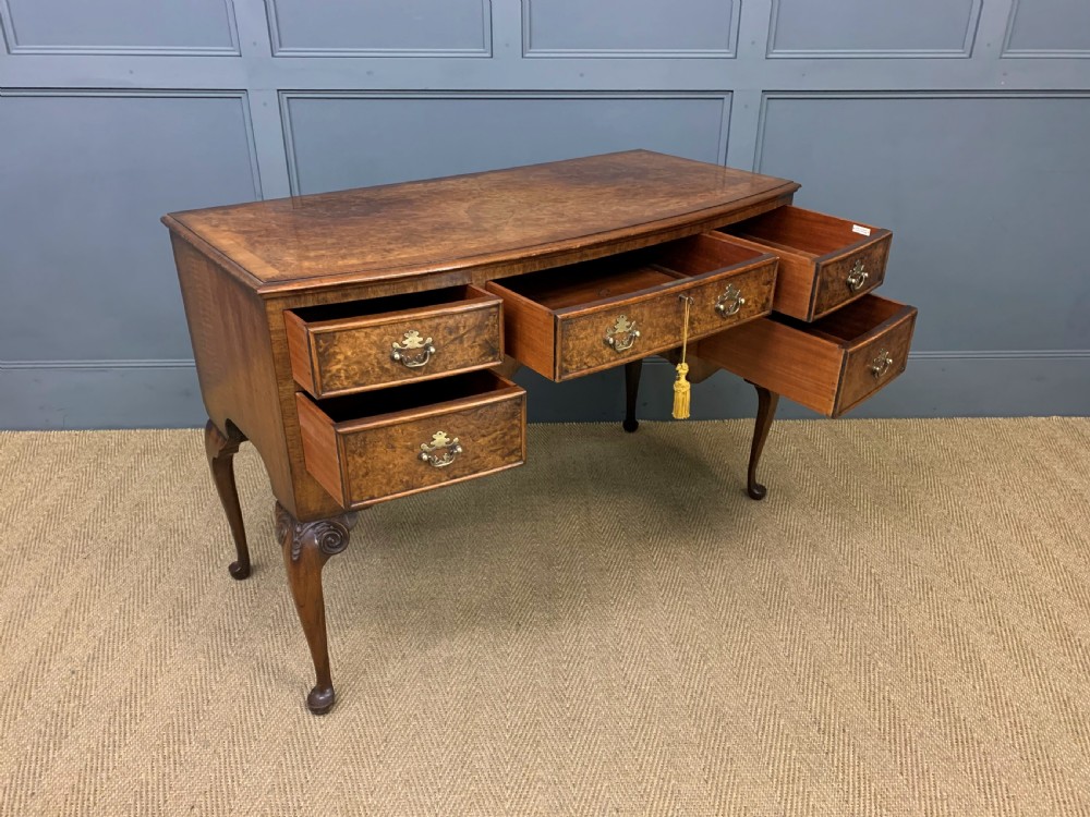 Bow Fronted Burr Walnut Table View III