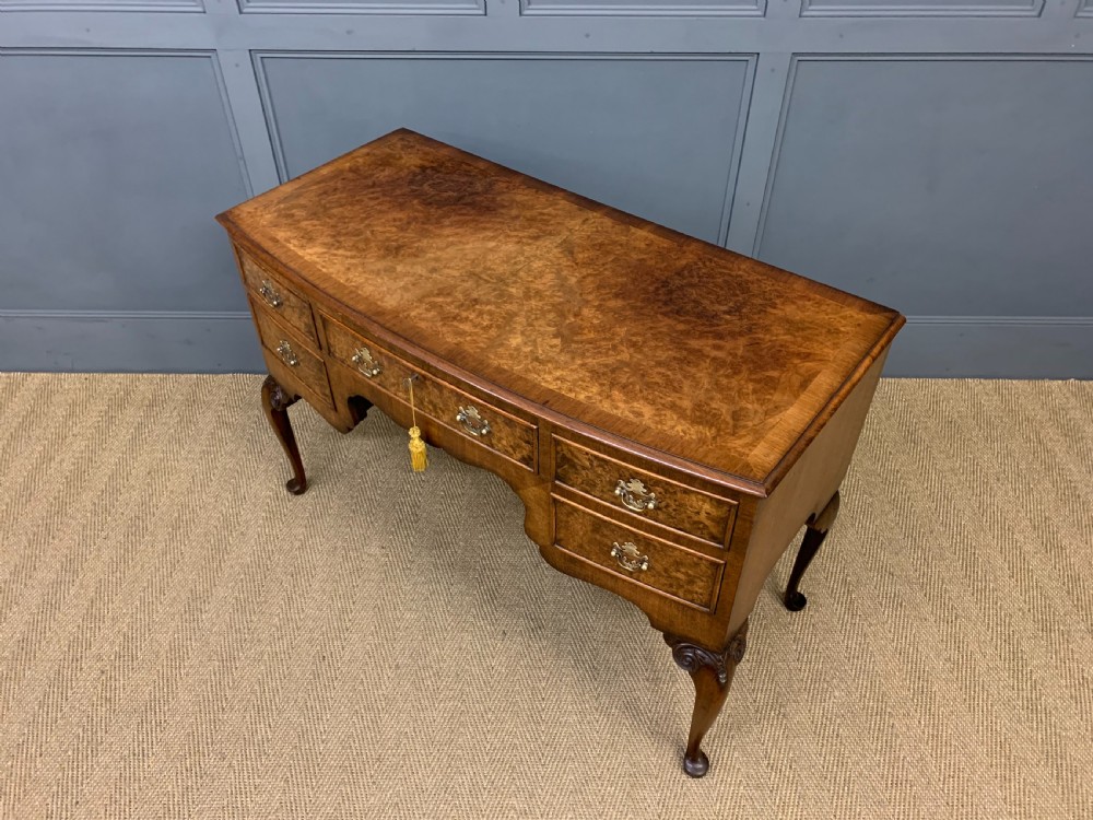 Bow Fronted Burr Walnut Table View IV